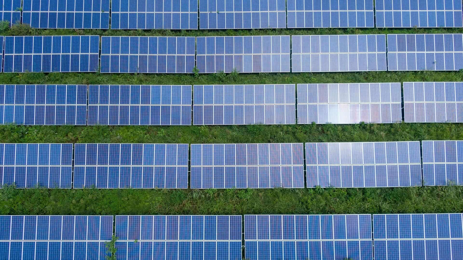 Solar Panels in a Ground mounted Solar PV system